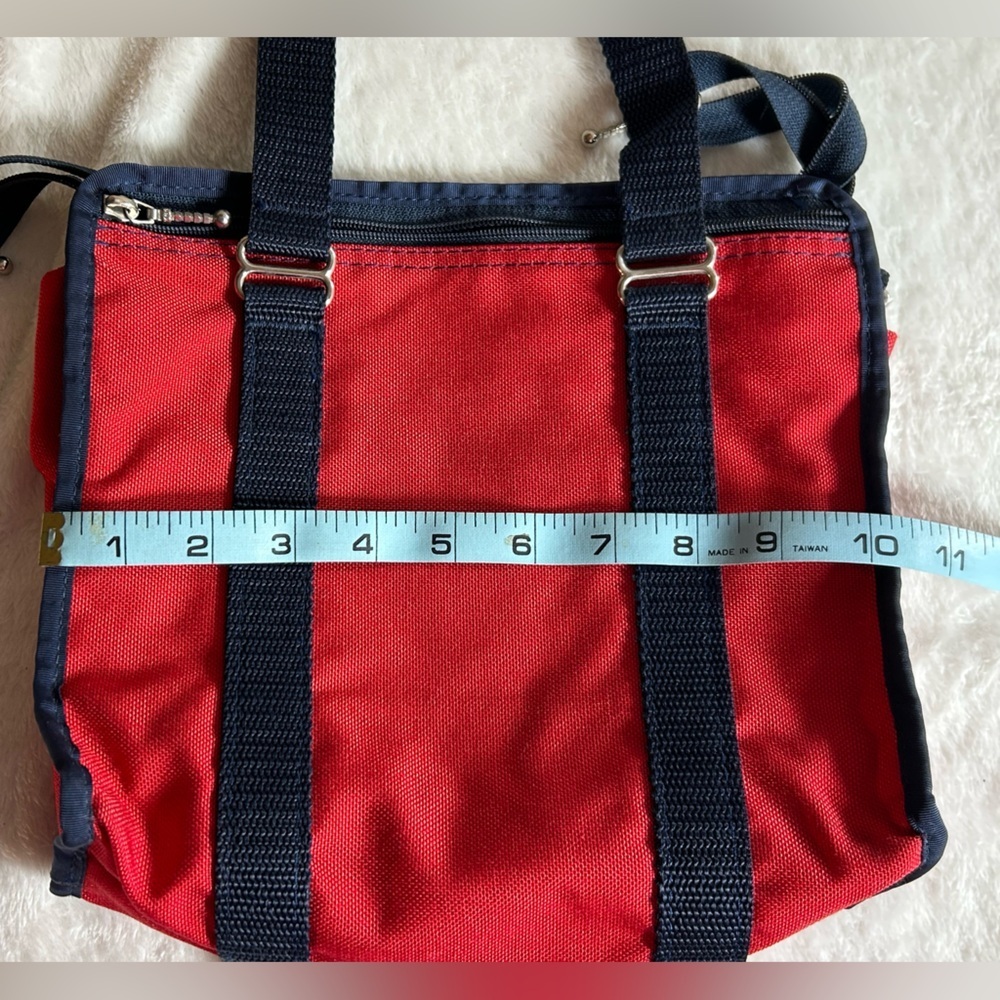 TLC KANVAS  Red and Navy Satchel Dual Zip Customized Pockets - Picture 8 of 10